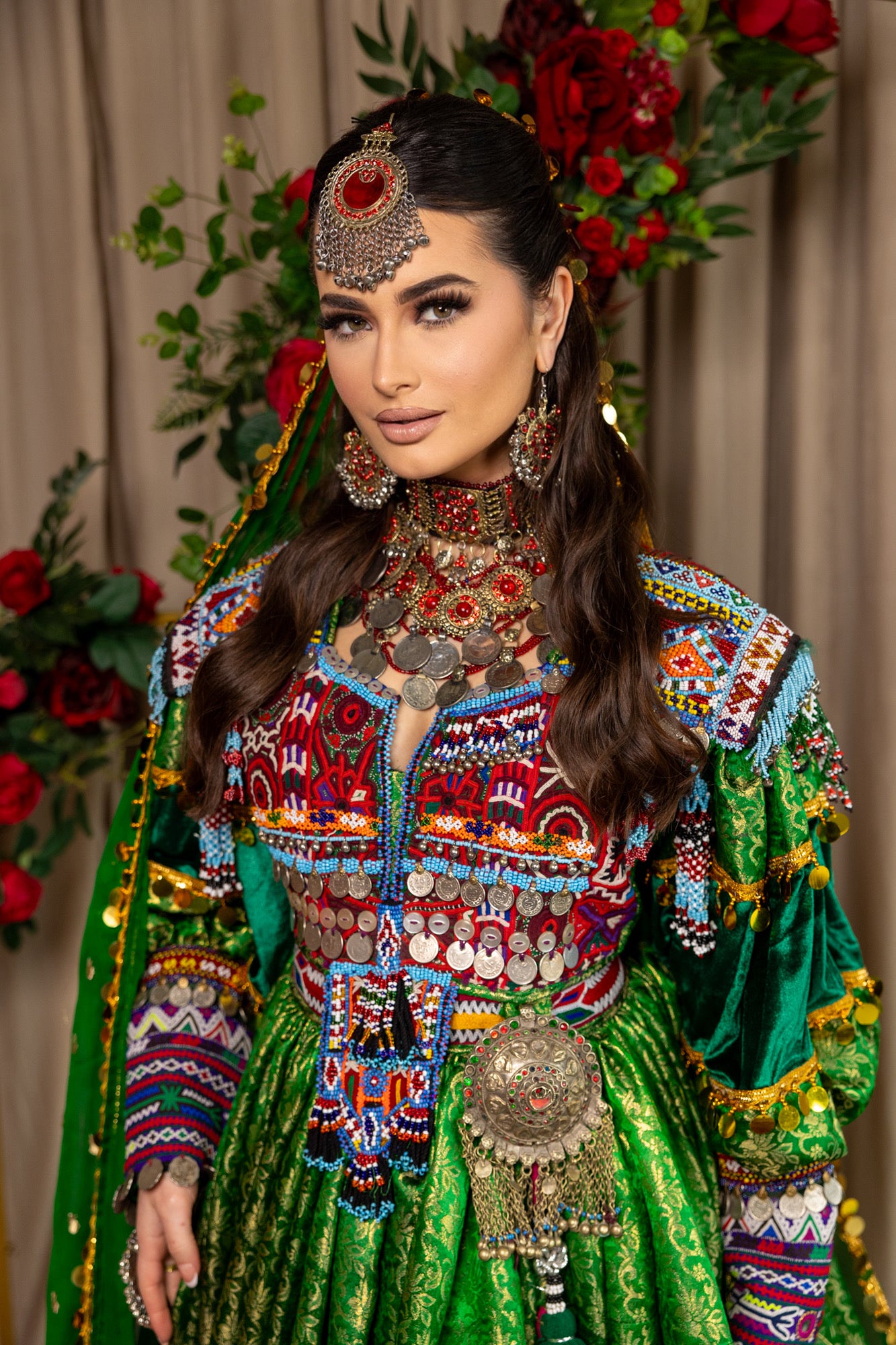 Green Bridal Banaras Dress